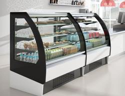 Espositore murale refrigerato - 1290 mm - 365 litri - con 3 ripiani - porte scorrevoli posteriori