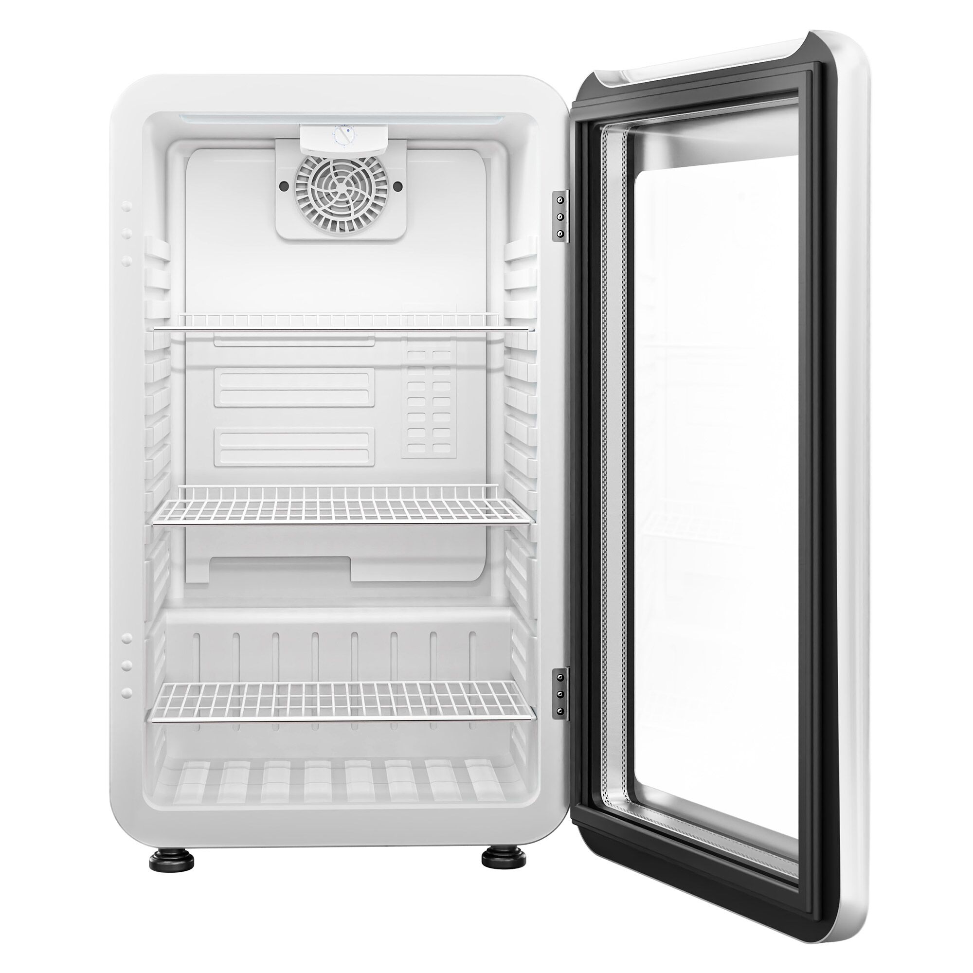 Minibar - 495mm - 113L - avec 1 porte en verre - Blanc - double vitrage, porte réversible