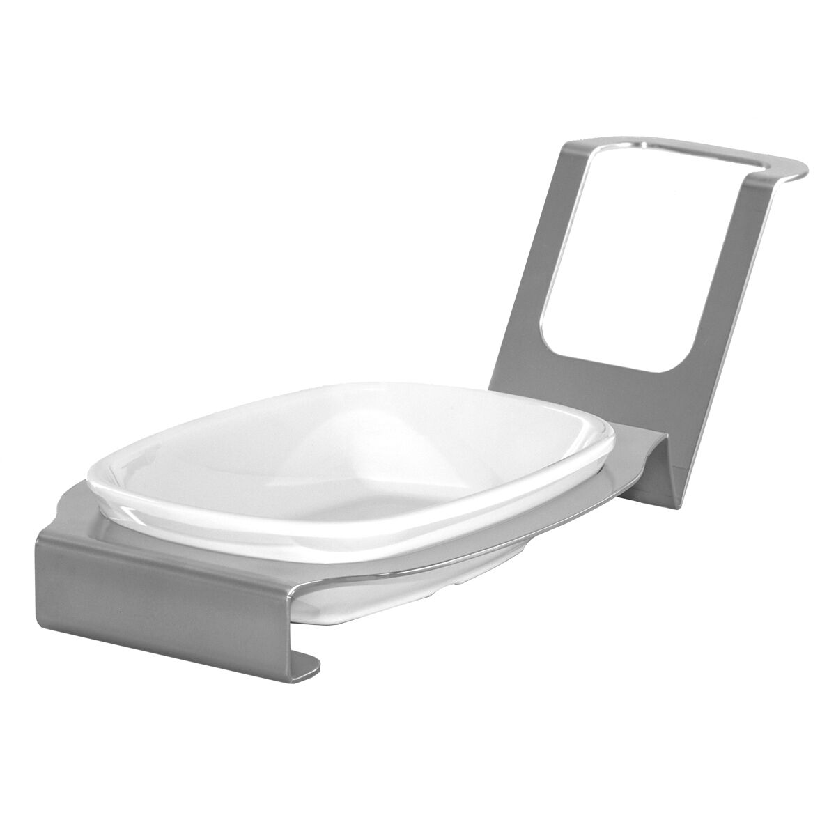 (3 pcs) Support porte cuillères - Ovale - Chrome - 105x140x90mm | Lot de 3 supports porte cuillères
