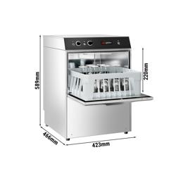 Doppelwandige Mini-Gläserspülmaschine - Manuell - 2,77 kW - mit Klarspülerpumpe