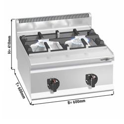 Fogón de gas -  2 quemadores (10,5 kW)