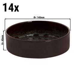 (14 szt.) TURKEY - Naczynie do zapiekania - Ø140x40mm - Brązowy / niebieski