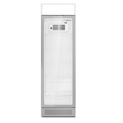 Commercial Upright Glass Door Display Fridge with Illuminated Canopy - 595mm - 358 Litres - 1 hinged glass door - LED lighting - digital controller with temperature display - Grey - Temperature range 1 to 10 °C