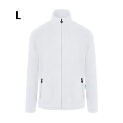 KARLOWSKY | Men's Work Fleece Jacket – White - L - Recycled Polyester - 60°C Washable