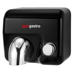 Secador de mãos com botão - Aço inoxidável - Preto mate