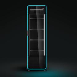ثلاجة عرض مشروبات - 670 mm - 550 L - أسود - مع باب زجاجي & إضاءة LED ملوّنة