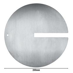 Piatto per spiedo per kebab con asola - Ø200mm - acciaio inox - compatibile con spiedi 12x12mm