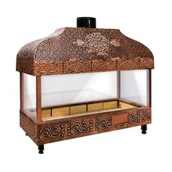 Grelhador de cobre a carvão - 1200mm - com vidro