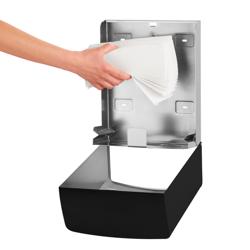 AIR-WOLF | Distributeur de serviettes en papier - pour 600 serviettes - inox - Noir