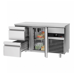 Koelwerkbank PREMIUM - 1400x700mm - met 1 deur & 2 laden
