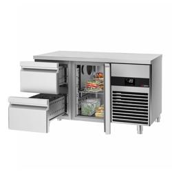 Koelwerkbank PREMIUM - 1400x700mm - 1 deur - 2 lades - GN 1/1 - digitale thermostaat - 281 liter