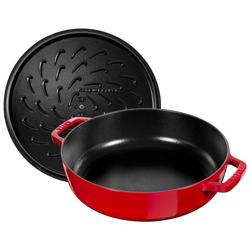STAUB | BRAISERS - Sauteerpan met Chistera Drop Structure - 280mm - Gietijzer - Kersenrood