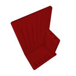 Mensola portacoltelli - Polietilene - Rosso - 300x504x202mm - per 5 coltelli e 2 affilacoltelli