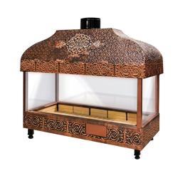 Grelhador de cobre a carvão - 1200mm - com vidro