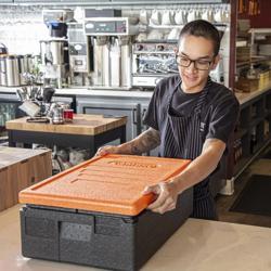 CAMBRO | CAM GOBOX® - Caricamento dall'alto - GN 1/1 - Nero - Coperchio arancione