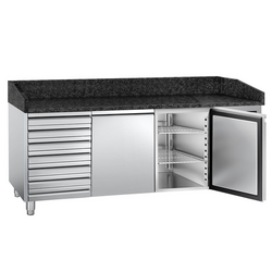 Rashladni pult za pripremu pizze PREMIUM - 2000x800 mm - sa 2 vrata & 7 ladica 