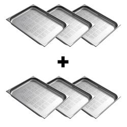 GN kantiner i rostfritt stål 2/1 - perforerad - djup: 40 mm