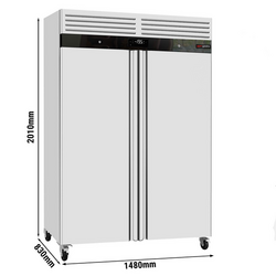 Ψυγείο από ανοξείδωτο χάλυβα ECO - GN 2/1 - 1400 λίτρα - με 2 πόρτες από ανοξείδωτο χάλυβα - εσωτερικό της πόρτας από πλαστικό