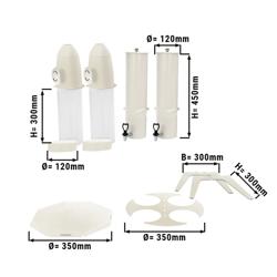 Cerealien- & Milchspender - doppelt - rotierend - Ø 120mm - Weiß - Drehausgabe