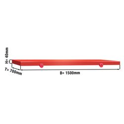 Schneideplatte für Arbeitstisch - 1500x700mm - HACCP-Konform - Rot
