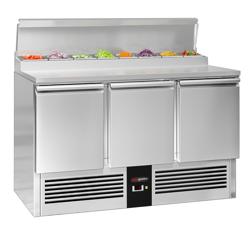 Zubereitungstisch Mini PREMIUM - 1370mm - für 8x GN 1/6 - 3 Türen