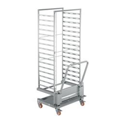 In acciaio inox Carrello portavassoi - per 20 vassoi GN 1/1 (530x325mm) - con ruote girevoli (2 con freno) - compatibile con KDTV2011 & KDMV2011
