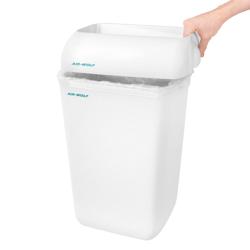AIR-WOLF | Cestino per rifiuti con coperchio - 23 litri - Plastica ABS - Bianco