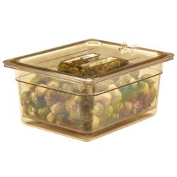 (6 stuks) CAMBRO | H-PAN™ - Hittebestendige GN bakken 1/2 - Amber - Hoogte: 150mm