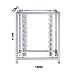 Forno combinado + Base de suporte para fornos de padaria e pastelaria + Suporte de tabuleiros para 9x GN+9x EN