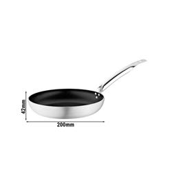 Koekenpan - aluminium - Ø 200mm - hoogte: 42mm - anti‑aanbak - Teflon Platinum‑coating - geschikt voor gas, keramisch en elektrisch