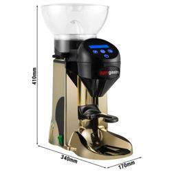 Kaffeemühle - 1kg - 77dB - Mit automatischer Dosierung - Gold