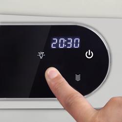 Profesionalna planetarna miješalica - s postoljem - 20 l - 1,10 kW - uključuje 3 nastavka: pjenjaču, kuku i lopaticu - s digitalnim zaslonom i osvjetljenjem zdjele - Hellelfenbein