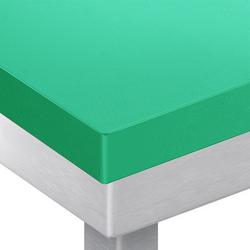 Edelstahl Arbeitstisch PREMIUM - 1600x800mm - mit Grundboden ohne Aufkantung inkl. Schneideplatte
