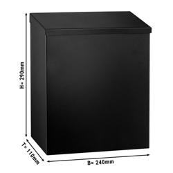 Poubelle murale - 7L - 240x290x110mm - Noir - Acier inoxydable