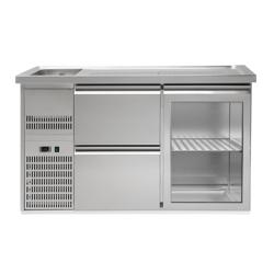 Barkoelkast PREMIUM PLUS - 1550x700mm - 1 glazen deur & 2 laden