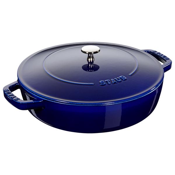 STAUB | BRAISERS - Sauteerpan met Chistera Drop Structure - 280mm - Gietijzer - Donkerblauw