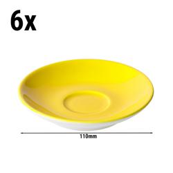 (6 db) BART COLOUR CAFE - Eszpresszó csészealj - Ø 11 cm - porcelán - Sárga
