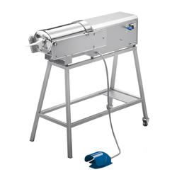Poussoir à saucisses PROFESSIONNEL électrique horizontal - 30L - 560W - Acier inoxydable - incl. Pédale & 3 entonnoirs à saucisse