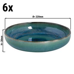 (6 db) MIAMI | Mélytányér - steinzeug - Ø 22 cm - zöld