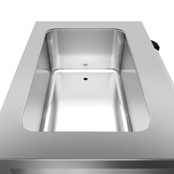 Commercial Heated Bain Marie Trolley PREMIUM – 1x GN 1/1 - 1 kW 230V - 650x450x840 mm - Easy-Clean - 4 Castors (2 Braked) - Pans Not Included