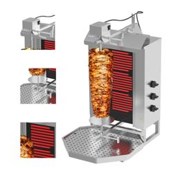 Macchina per Kebab Professionale Elettrico  - 3 resistenze - max 40kg - Da banco - incl. 2 sportelli; vaschetta raccogli grassi
