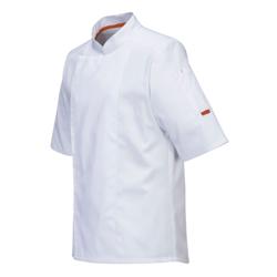 (5 bucăți) Jachetă de bucătar MeshAir Pro cu mâneci scurte – Alb – Mărime: XL