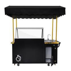 Commercial Ice Cream Cart - 1700 mm - with Sink and Lighting - for 5 x 5 L Ice Cream Tubs (tubs not included)