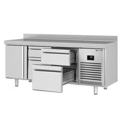 Rashladni pult PREMIUM PLUS - 1960x700 mm - 465 l - Ventilirano hlađenje - s 1 vrata - s 4 ladica - Podignuti rub