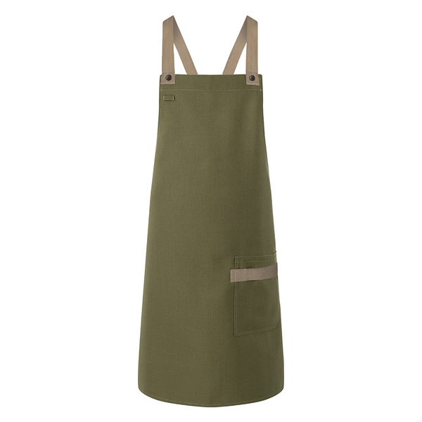 Karlowsky - Delantal con pechera look urbano - verde musgo