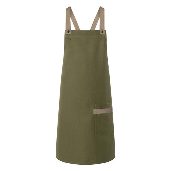 (6 pieces) KARLOWSKY | Urban Look Chef Bib Apron – Moss Green - Cross-Back - 700×850 mm
