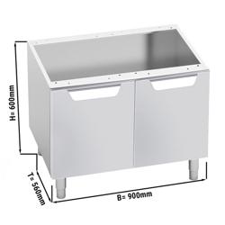 Onderstel LORENZO 600 - 900x550x(H)600mm - RVS | met deur(en) - passend voor 600-serie
