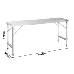 RVS werktafel - inklapbaar - 1800x600mm