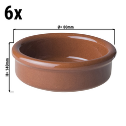 (6 st) CLASSICO - Tapas smörgryta - Ø 80mm - brun