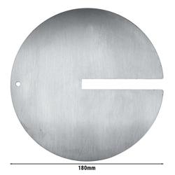 Meat Plate for Doner Kebab Skewer with Slot - Ø180mm - Stainless Steel - for 12x12mm skewers